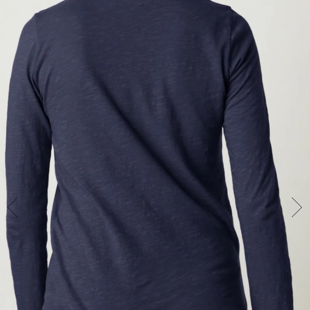Velvet by Graham & Spencer Med. Lizzie original slub long sleeve tee shadow (blu - Picture 2 of 3